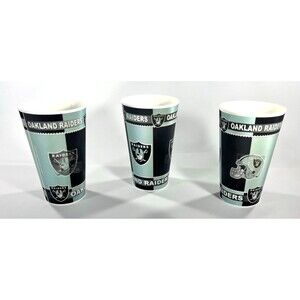 Oakland Raiders Holographic Capital Cups 16 oz Tumbler NFL Set of 3